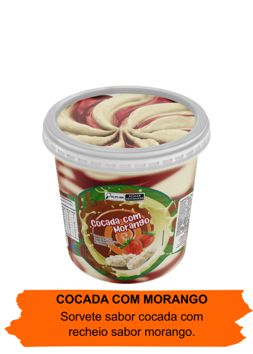 cocada com morango
